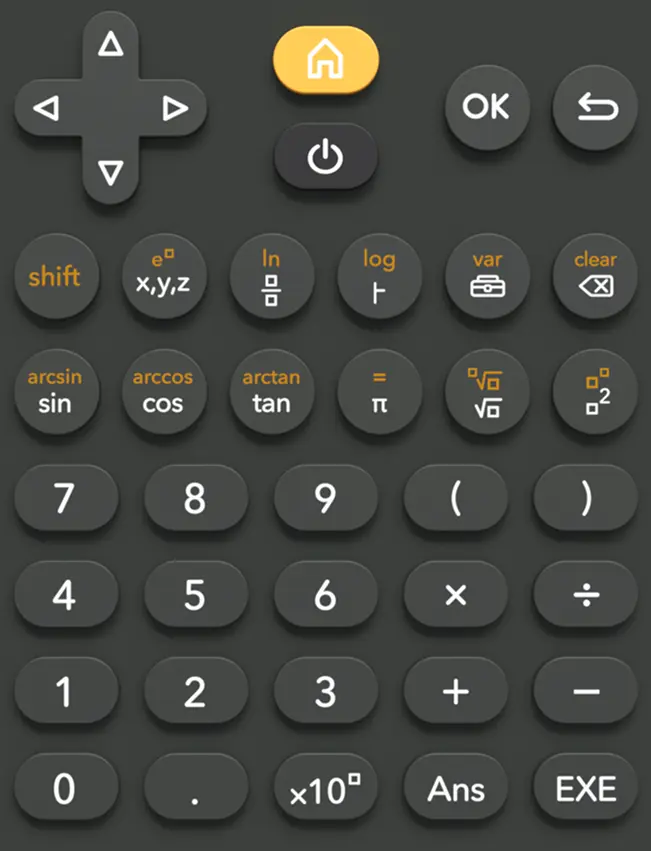 Clavier de la calculatrice scientifique