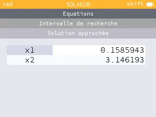 Solutions approchées de l'équation (ii)