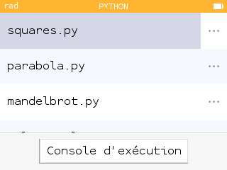 Des scripts déjà enregistrés GIF